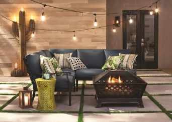 Hampton Bay Tipton 34 in. Steel Deep Bowl Fire Pit in Oil Rubbed Bronze - $120