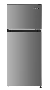 Magic Chef 18.5 in. 4.5 cu.ft. 2-Door Mini Refrigerator in Platinum Steel with Freezer - $170