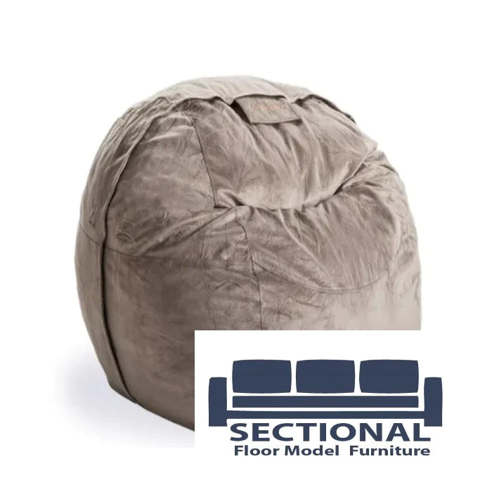 Cover Bean Bag, Gamer Taupe Padded Velvet Floor Model · DISCOUNT BROS