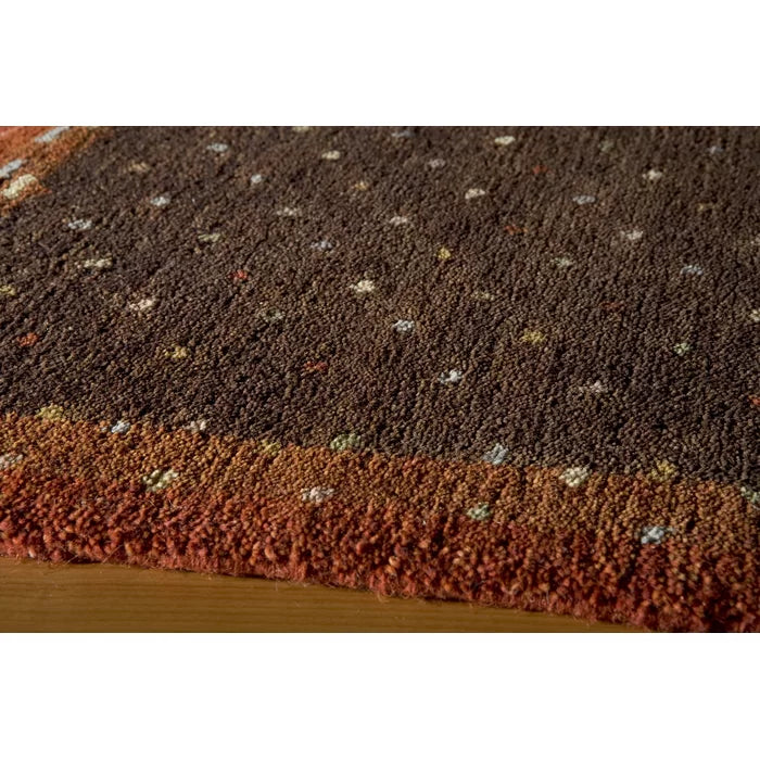Momeni Handmade Hand-Knotted Wool Rust Rug, 8x8 Round - $75