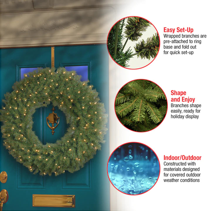 National Tree Company 30 in. Artificial Battery Operated Norwood Fir Wreath - $50