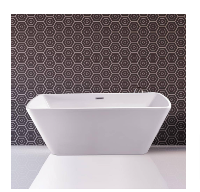 Streamline 66.9 in. Acrylic Flatbottom Non-Whirlpool Bathtub in Glossy White - $370