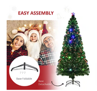 HOMCOM 6 ft. Pre Lit LED Noble Fir Artificial Christmas Tree - $20
