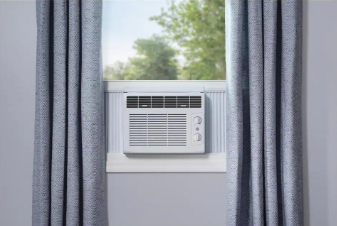 GE 5,000 BTU 115-Volt Window Air Conditioner for 150 sq. ft. Rooms in White - $95