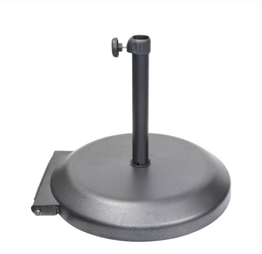 California Umbrella 75 lbs. Patio Umbrella Base with Wheels in Hammertone Grey - $130