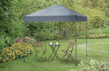 Everbilt 8 ft. X 8 ft. Grey Straight Leg Instant Canopy Pop Up Tent Sto-N-Go - $60
