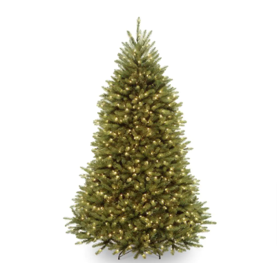 National Tree Company 7 ft. Dunhill Fir Hinged Tree with 650 Dual Color LED Lights - $270