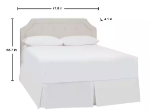 Vinedale Biscuit Beige Upholstered King Headboard with Notch Back and Tufting - $190