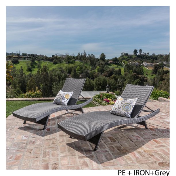 Salem gray 2-Piece Plastic Outdoor Chaise Lounge 2 Pack-$250