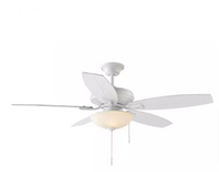 Hampton Bay North Pond 52 in. Indoor/Outdoor LED Matte White Ceiling Fan - $59