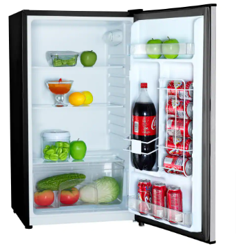 Magic Chef 3.2 cu. ft. Mini Fridge without Freezer in Platinum Steel (Slightly Dented) - $175