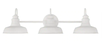 Elmcroft 29 in. 3-light Designer White Farmhouse indoor vanity with Metal Shades - $55