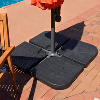 Plastic Cross-Style Patio Umbrella Base Weights in Black (Set of 4) - $80