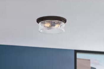 Silveroak 13 in. 2-Light Oil Rubbed Bronze Round Flush Mount Ceiling Light - $45
