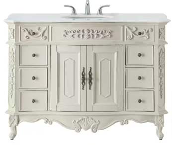 Winslow 48 in. W x 22 in. D Bath Vanity in Antique White with Vanity Top - $380