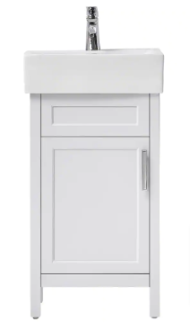 Arvesen 18 in. W x 12 in. D x 34.5 in. H Single Sink Bath Vanity in White - $280