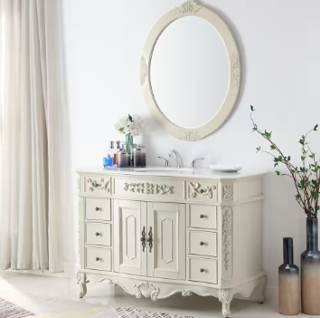 Winslow 48 in. W x 22 in. D Bath Vanity in Antique White with Vanity Top - $380