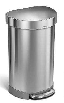 simplehuman 45-Liter Fingerprint-Proof Brushed Stainless Steel Household Trash Can - $65