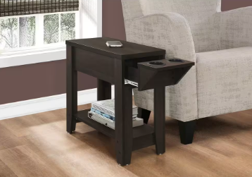 Espresso End Table with Cup Holders - $55