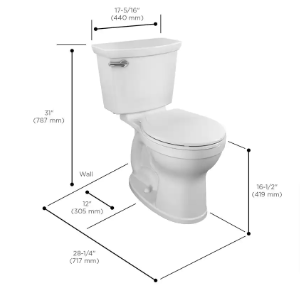 Champion Tall Height 2-Piece High-Efficiency 1.28 GPF Single Flush Round Toilet - $150
