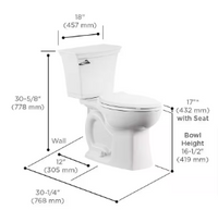 American Standard Rumson 2-Piece 1.28 GPF Single Flush Elongated Toilet - $140