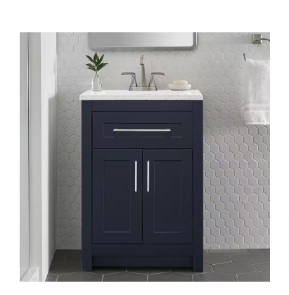 Clady 24 in. W x 19 in. D x 35 in. H Single Sink Bath Vanity in Deep Blue (No Top) - $130