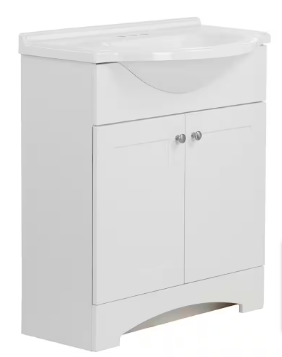 Glacier Bay Del 31 in. W x 19 in. D x 36 in. H Single Sink Freestanding Bath Vanity - $240