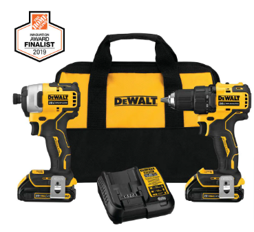 Dewalt ATOMIC 20V MAX Cordless Brushless Compact Drill/Impact 2 Tool Combo Kit - $180