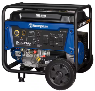 Westinghouse 9,500/7,500-Watt Remote Start Gas Powered Portable Generator - $510
