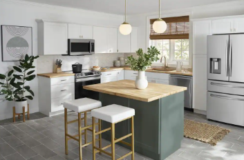 Hampton Bay Unfinished Hevea Solid Wood Butcher Block Countertop, Square Edge - $65
