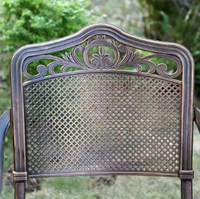 Golden Bronze Cast Aluminum Patio Outdoor Stackable Dining Chairs (Chairs Only) - $225