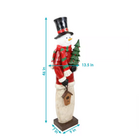 Sunnydaze Snowman in Sweater with Christmas Tree Indoor/Outdoor - 46- Inch - $80