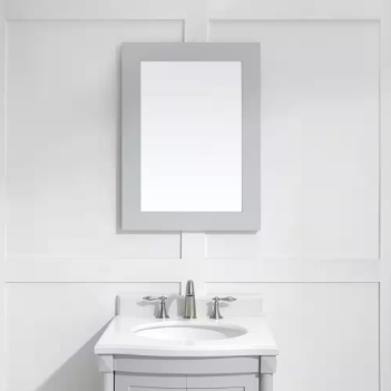 Parkcrest 22.00 in. W x 30.00 in. H Framed Rectangular Bathroom Mirror in Dove Grey - $95