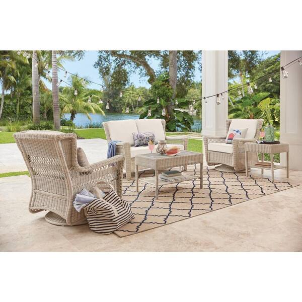 Park Meadows Wicker Outdoor Swivel Rocking Lounge Chair with Cushions - $270
