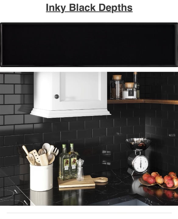 Interceramic Seaside Black Glossy 3" x 12" Glazed Ceramic Wall Tile (9.69 sq ft per box) - $24.25