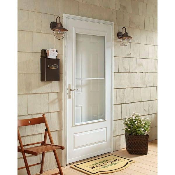 ANDERSEN 34 in. x 80 in. 400 Series White Universal Self-Storing Aluminum Storm Door-$225