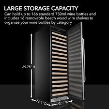 Single Zone 166-Bottle Stainless Steel Built-in Wine Cooler Compressor - $810