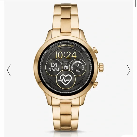 Michael kors black runway online display smartwatch
