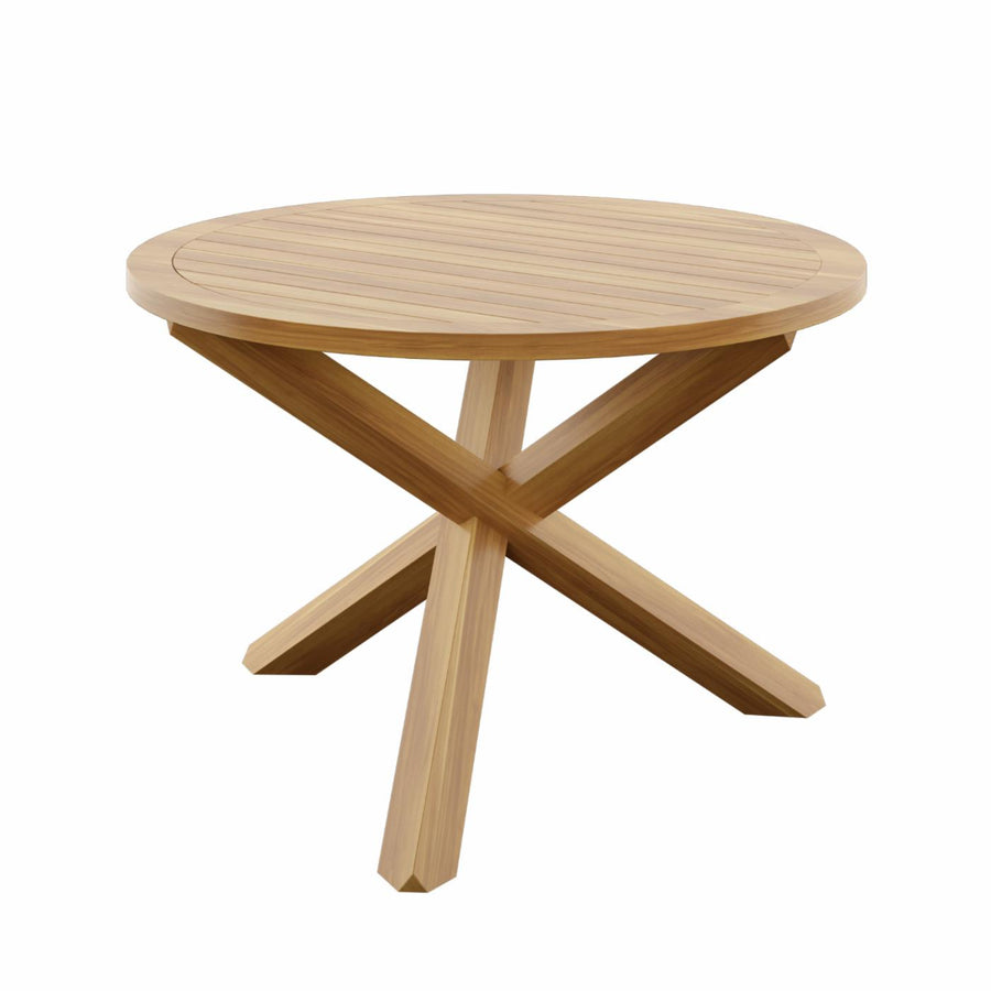 TK CLASSIC 43 in. Round Acacia Wood Outdoor Dining Table with Tripod Legs-$220