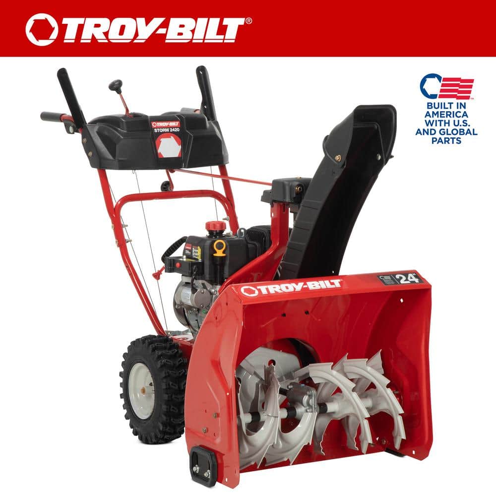 Troy-Bilt Storm 24 in. 208 cc Two- Stage Gas Snow Blower with Electric Start - $500