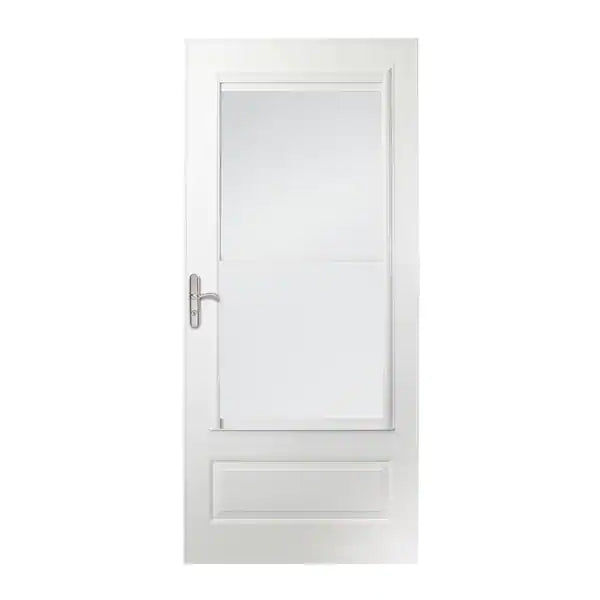 ANDERSEN 34 in. x 80 in. 400 Series White Universal Self-Storing Aluminum Storm Door-$225