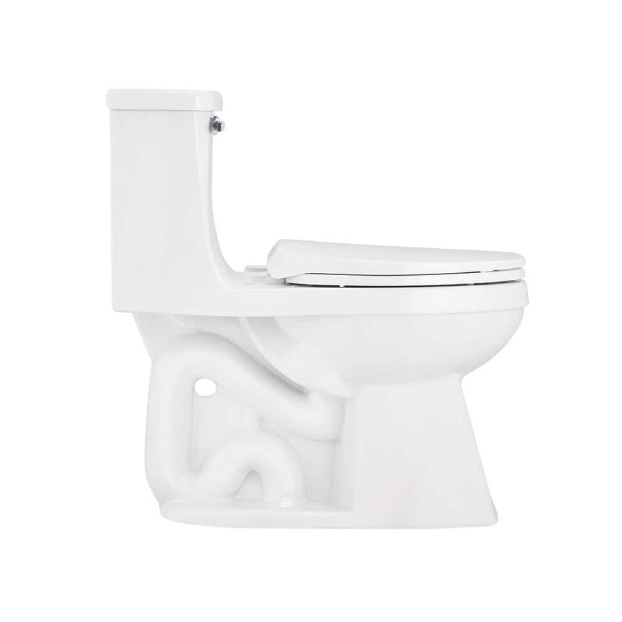 Glacier Bay Power Flush 1-piece 1.28 GPF Single-Flush Elongated Toilet in White - $140