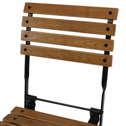 Basic Folding European Chestnut Wood Outdoor Dining Armchair - (Set of 2)- $185