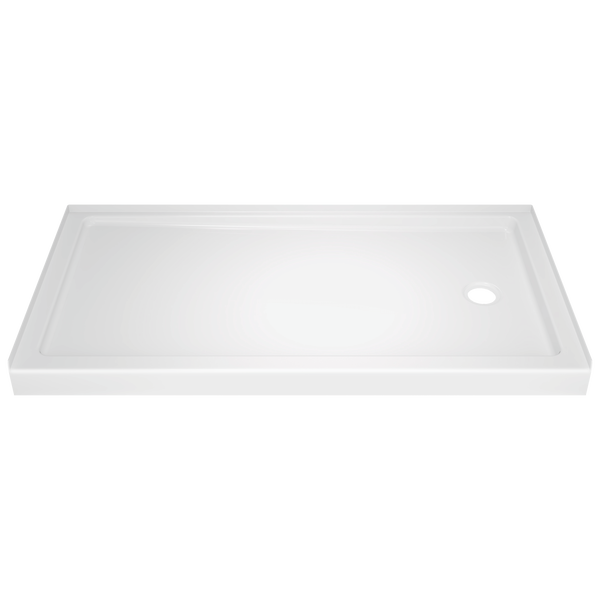 Delta Classic 400 60 in. L x 32 in. W Alcove Shower Pan Base with Right Drain - $130
