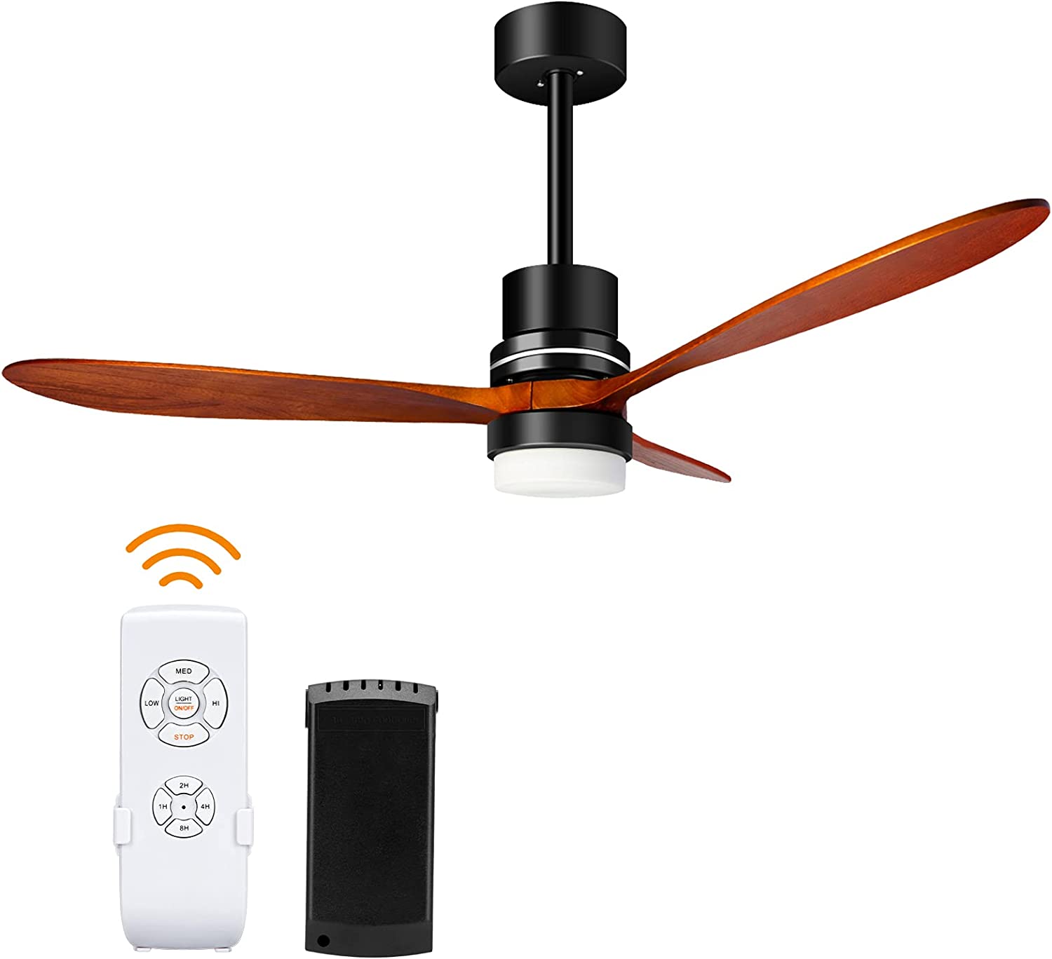 52 inch Wood Ceiling Fan with Remote Control 3 Color Temperature Rustic Vintage- $64