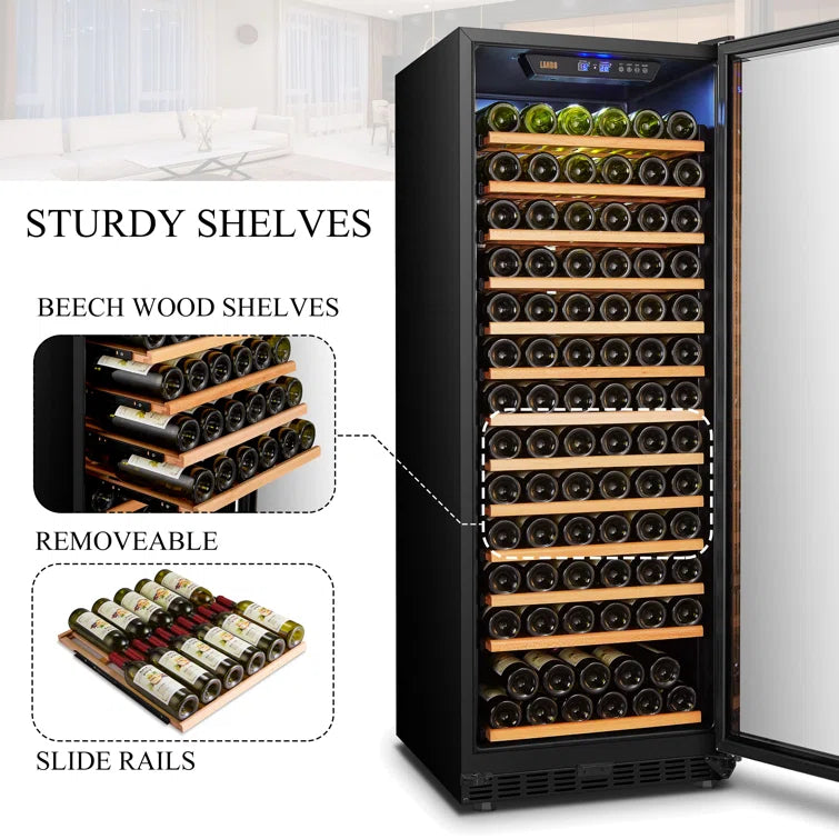 LANBO 23 in. 149-Bottle Stainless Steel Single Zone Wine Refrigerator- $510
