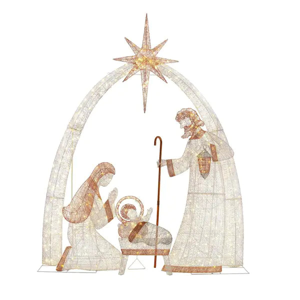 Home Accents Holiday 10 ft Warm White LED Giant Nativity Set - $200