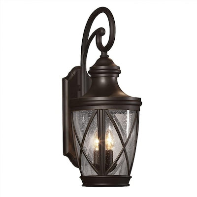 allen + roth Castine 3-Light 23.75-in Rubbed Bronze Outdoor Wall Light - $60