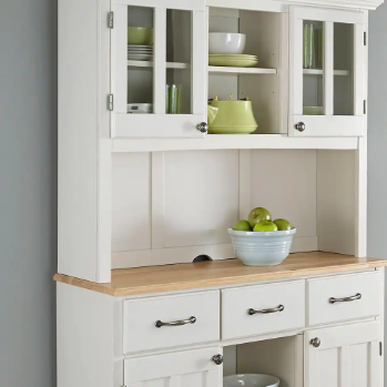 HOMESTYLES White and Natural Buffet with Hutch - $495