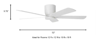 Britton 52 in. Integrated LED Indoor Matte White Ceiling Fan - $90